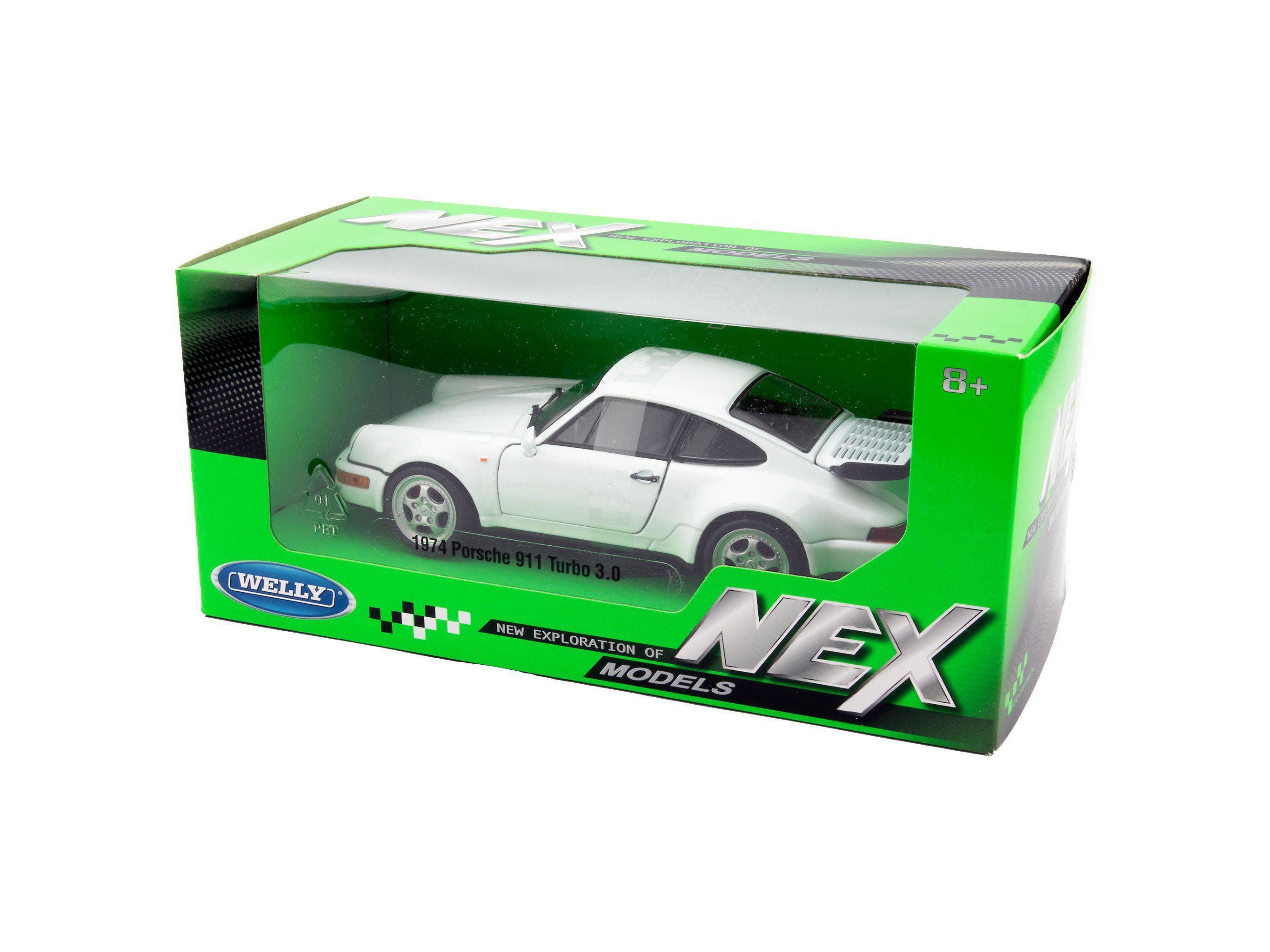 Porsche 911 Turbo 3.0 Diecast Model Car 1974 white - 1:24 Scale-Welly-Diecast Model Centre