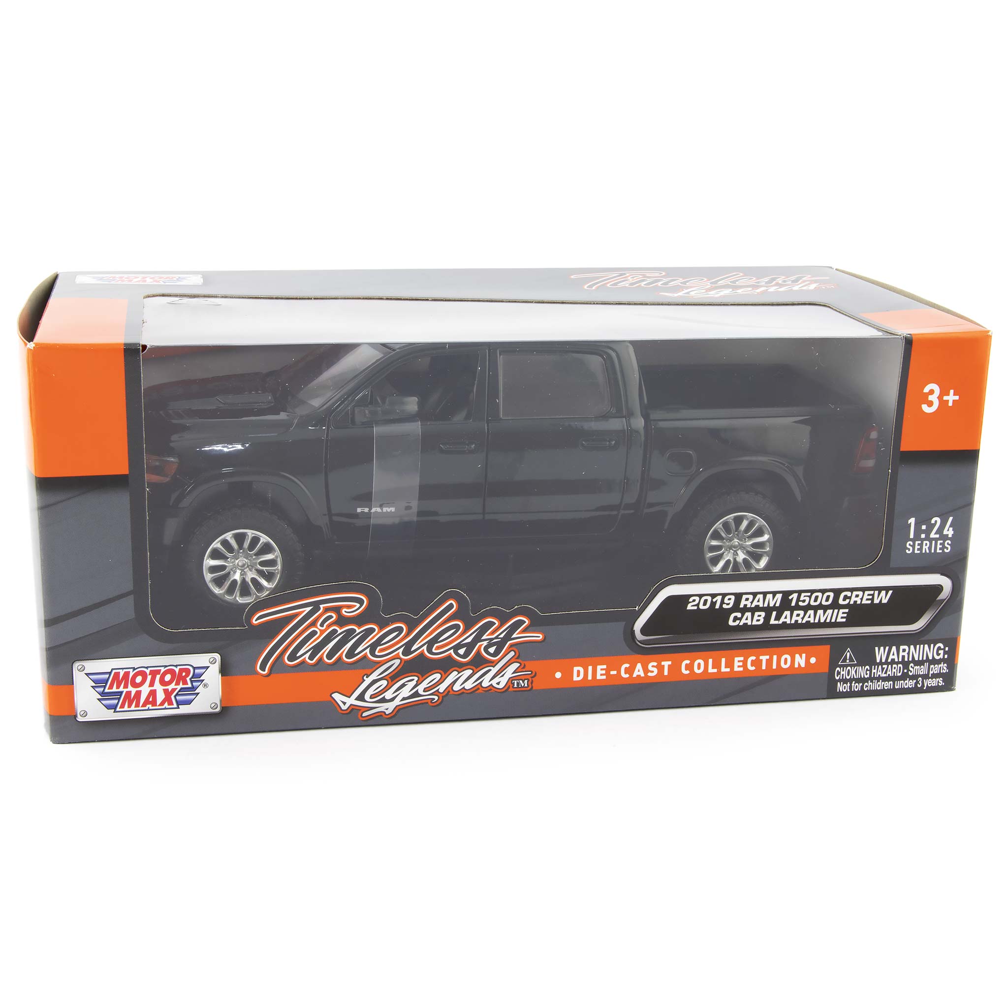 RAM 1500 Crew Cab Laramie Diecast Model Pickup Truck 2019 black - 1:24 Scale