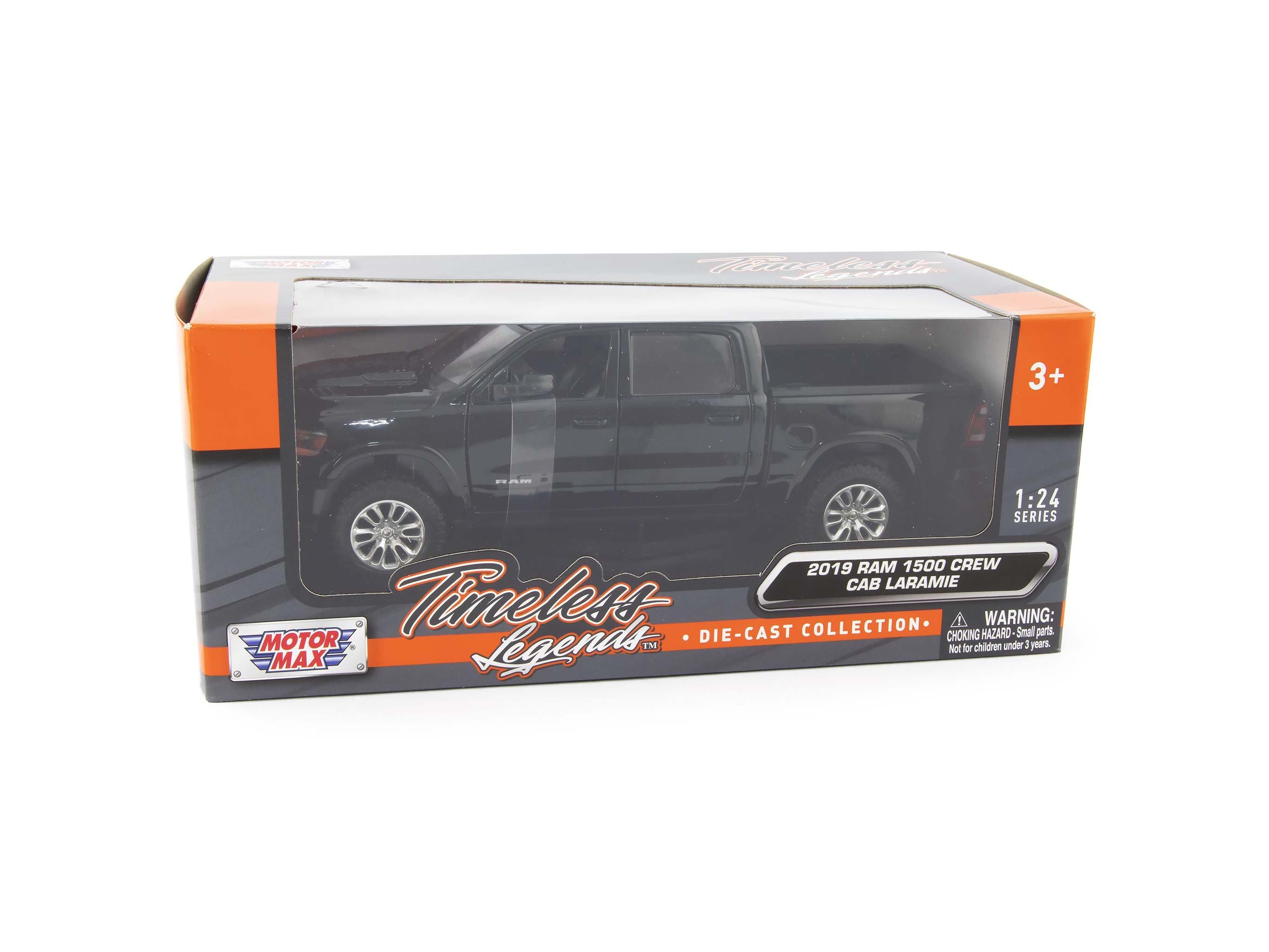 RAM 1500 Crew Cab Laramie Diecast Model Pickup Truck 2019 black - 1:24 Scale-Motormax-Diecast Model Centre