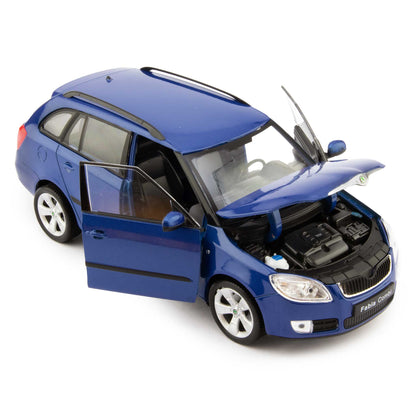 Skoda Fabia II Estate blue - 1:24 Scale Diecast Model Car-Welly-Diecast Model Centre