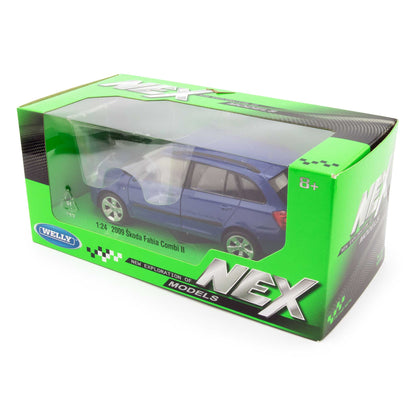 Skoda Fabia II Estate blue - 1:24 Scale Diecast Model Car-Welly-Diecast Model Centre