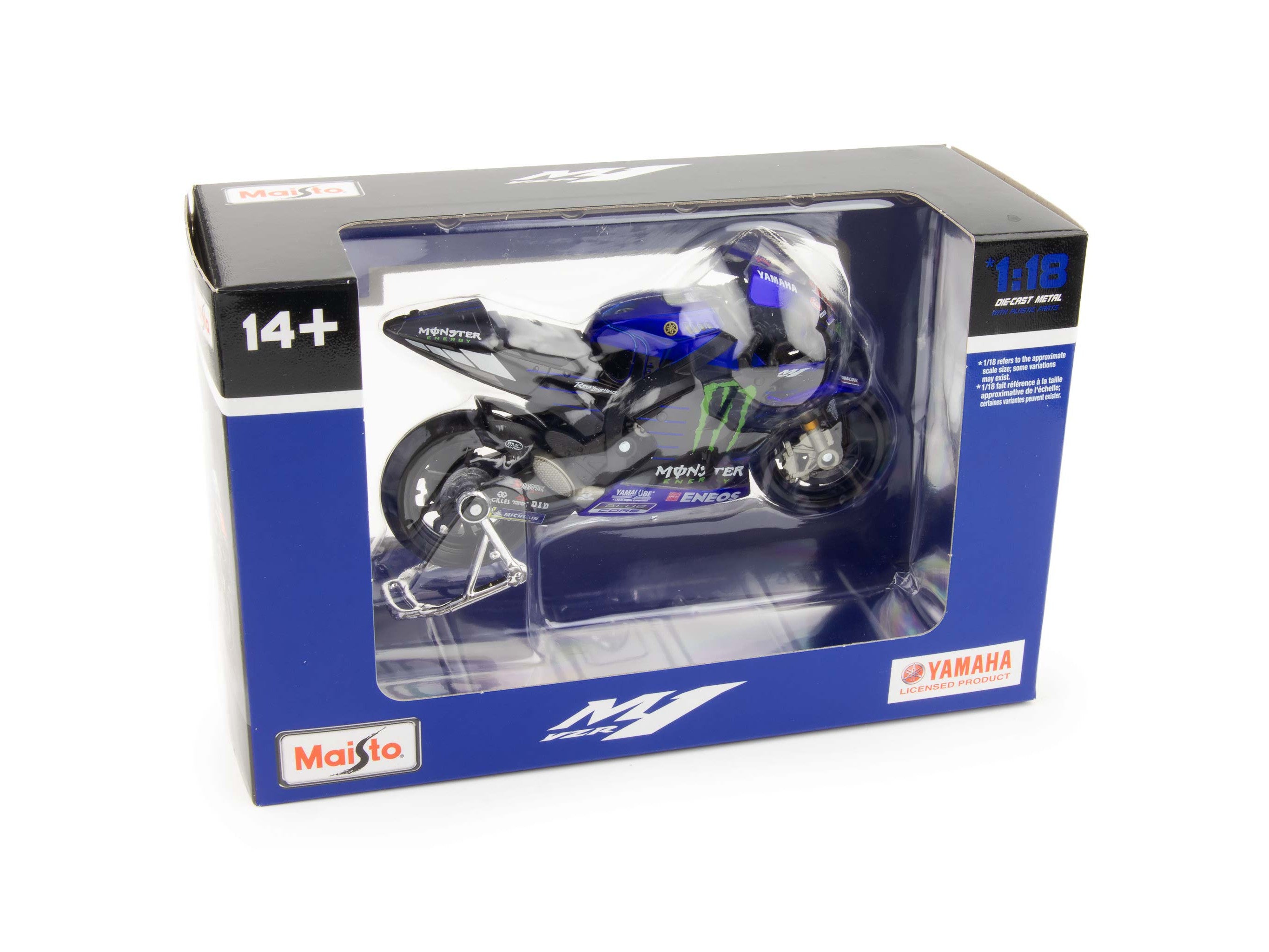 Yamaha YZR-M1 Monster #20 MotoGP 2021 Quartararo - 1:18 Scale Diecast Model Motorcycle-Maisto-Diecast Model Centre