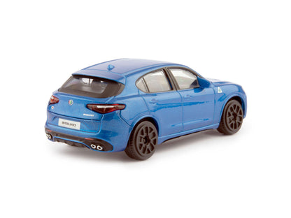 Alfa Romeo Stelvio Diecast Toy Car blue - 1:43 Scale-Bburago-Diecast Model Centre