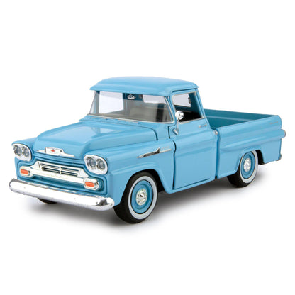 Chevrolet Apache Fleetside Diecast Toy Pickup Truck 1958 blue - 1:24 Scale-Motormax-Diecast Model Centre