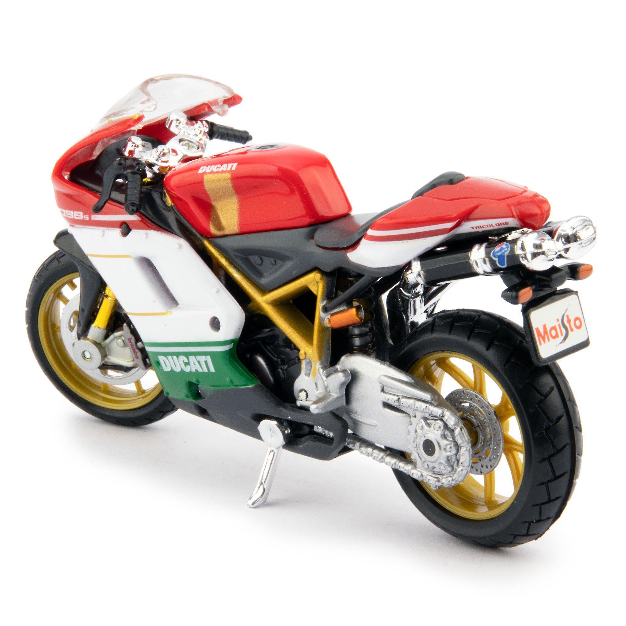 Ducati 1098 S Diecast Model Motorcycle red/white/green - 1:18 scale-Maisto-Diecast Model Centre