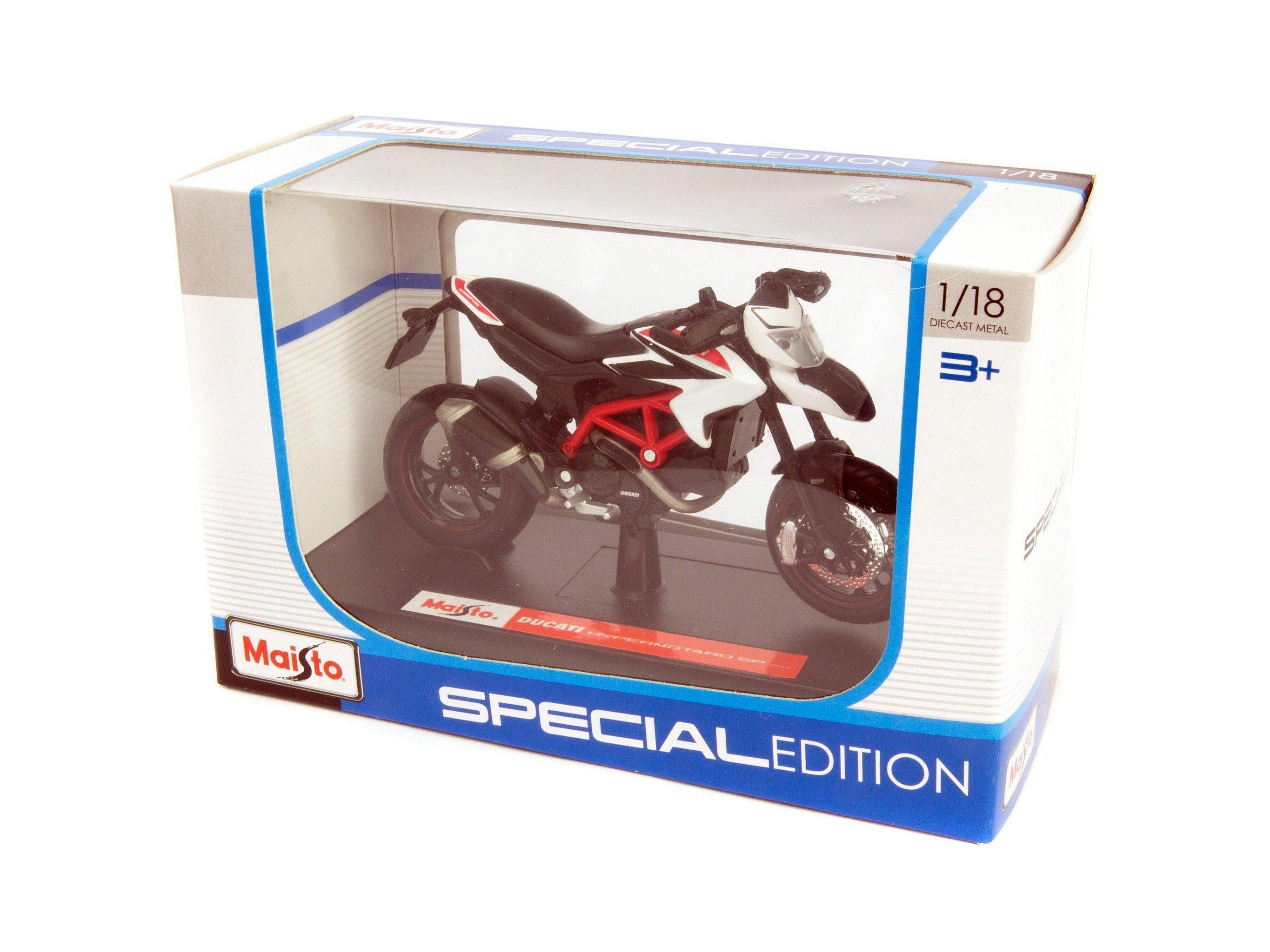 Ducati Hypermotard Diecast Model Motorcycle 2013 white - 1:18 Scale-Maisto-Diecast Model Centre