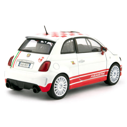 Fiat 500 Abarth R3T Diecast Toy Car 2009 white - 1:24 Scale-Motormax-Diecast Model Centre