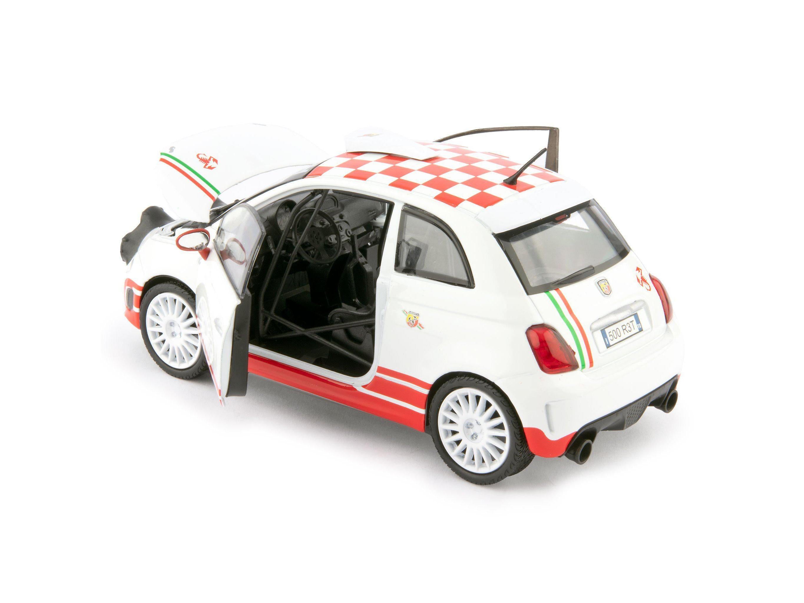 Fiat 500 Abarth R3T Diecast Toy Car 2009 white - 1:24 Scale-Motormax-Diecast Model Centre