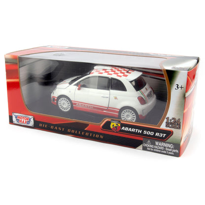 Fiat 500 Abarth R3T Diecast Toy Car 2009 white - 1:24 Scale-Motormax-Diecast Model Centre