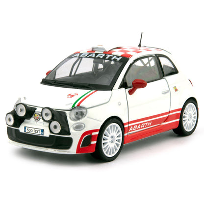 Fiat 500 Abarth R3T Diecast Toy Car 2009 white - 1:24 Scale-Motormax-Diecast Model Centre