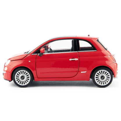 Fiat 500 Diecast Model Car 2007 red - 1:24 Scale-Welly-Diecast Model Centre