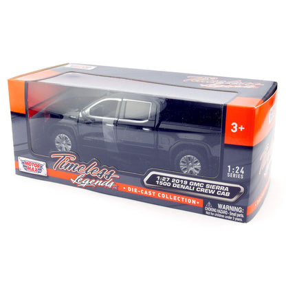 GMC Sierra 1500 Denali Diecast Toy Pickup Truck 2019 black - 1:27 Scale-Motormax-Diecast Model Centre