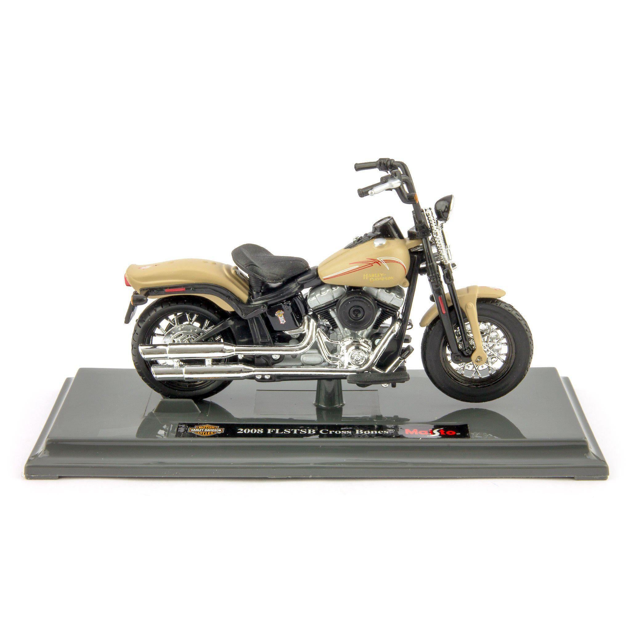 Harley-Davidson FLSTSB Cross Bones Diecast Model Motorcycle 2008 beige - 1:18 scale-Maisto-Diecast Model Centre