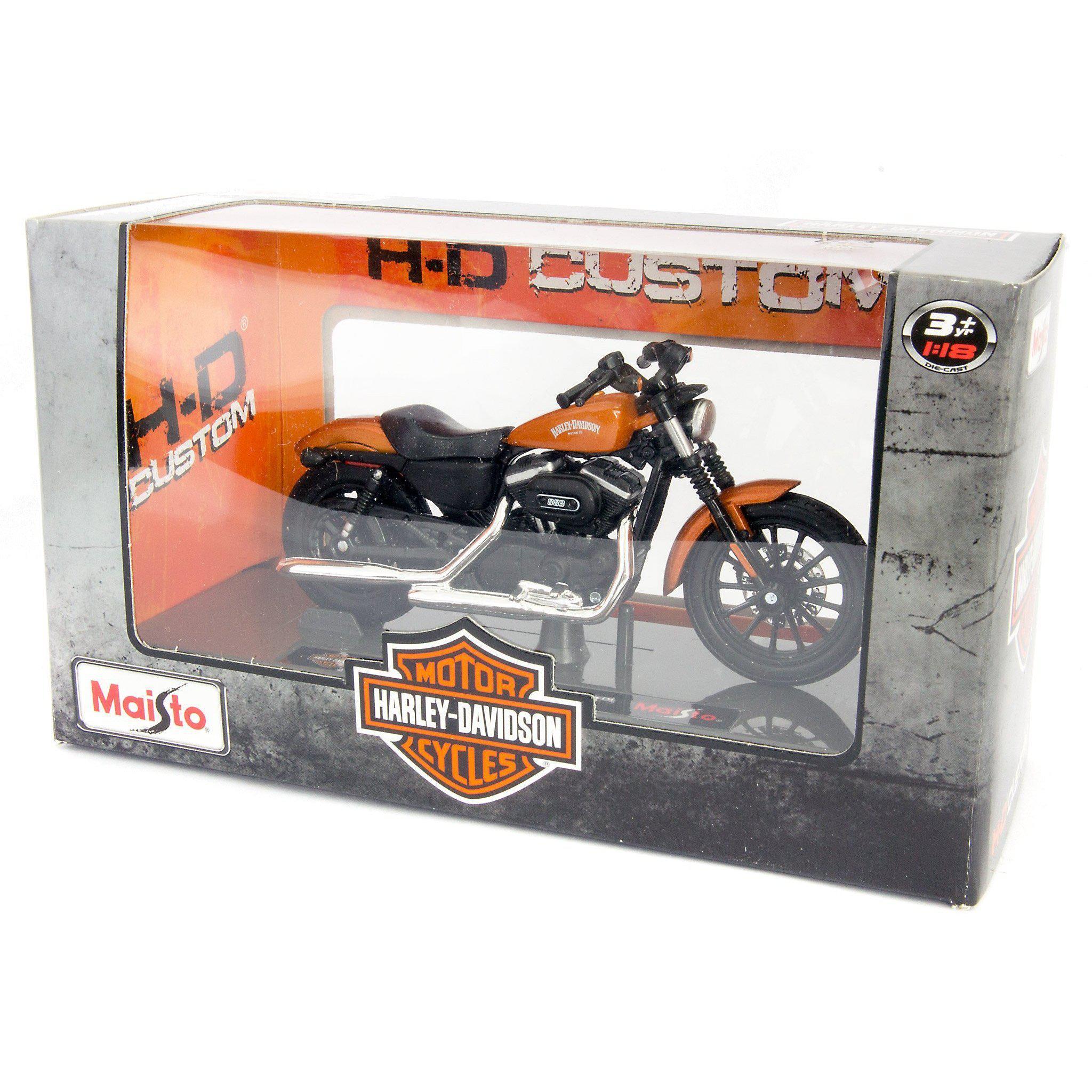 Harley-Davidson Sportster Iron 883 Diecast Model Motorcycle 2014 orange- 1:18 scale-Maisto-Diecast Model Centre