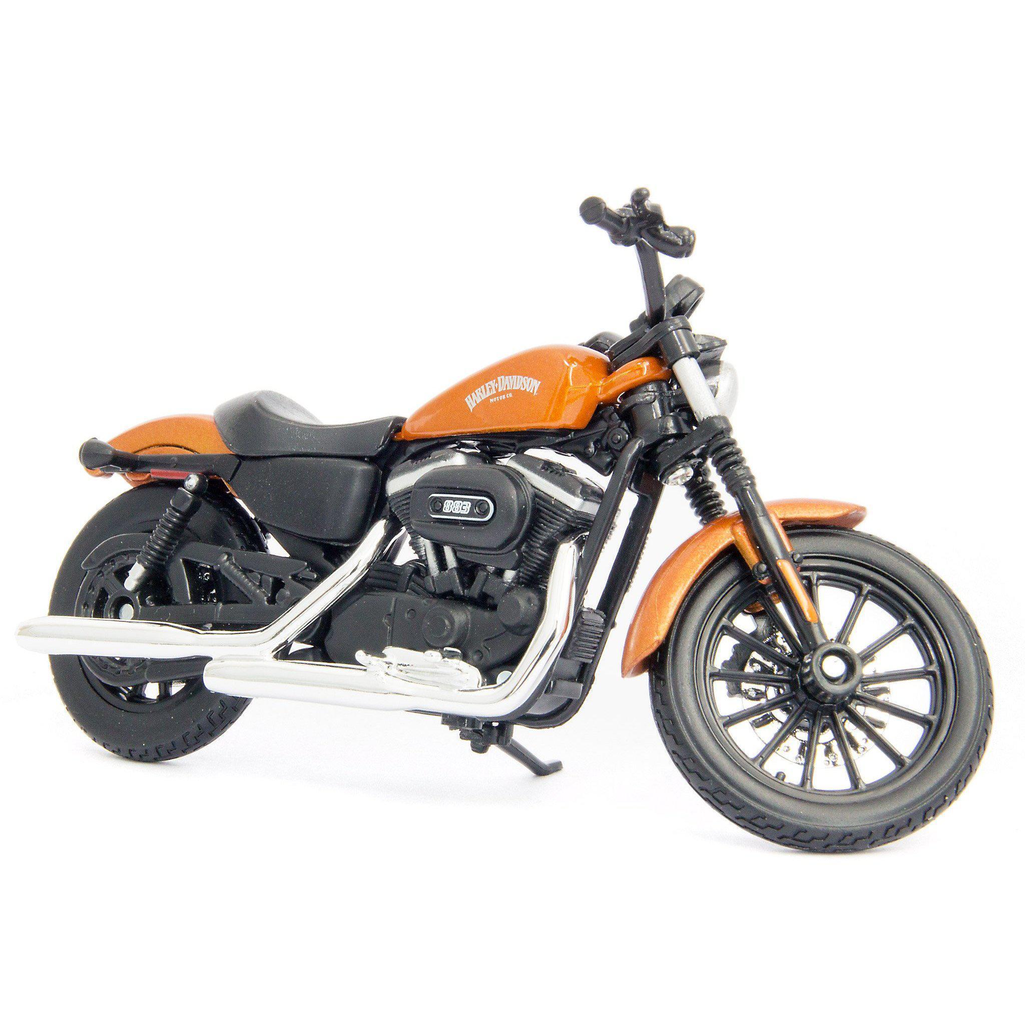 Harley-Davidson Sportster Iron 883 Diecast Model Motorcycle 2014 orange- 1:18 scale-Maisto-Diecast Model Centre