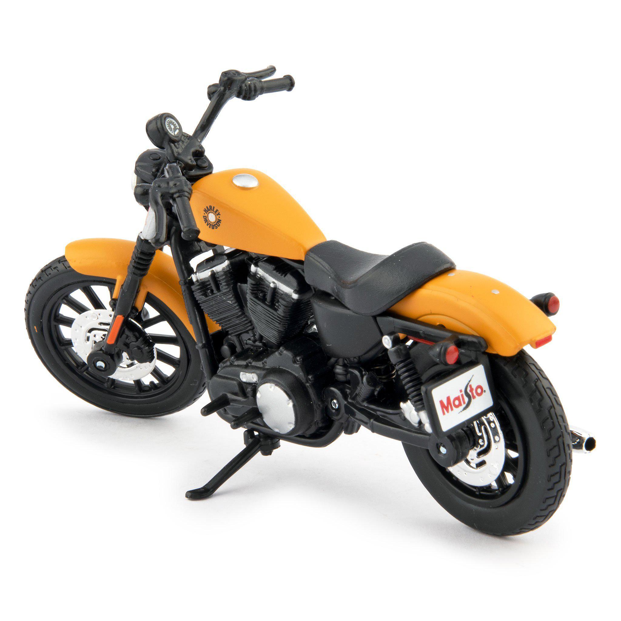 Harley-Davidson Sportster Iron 883 Diecast Model Motorcycle 2014 yellow- 1:18 scale-Maisto-Diecast Model Centre