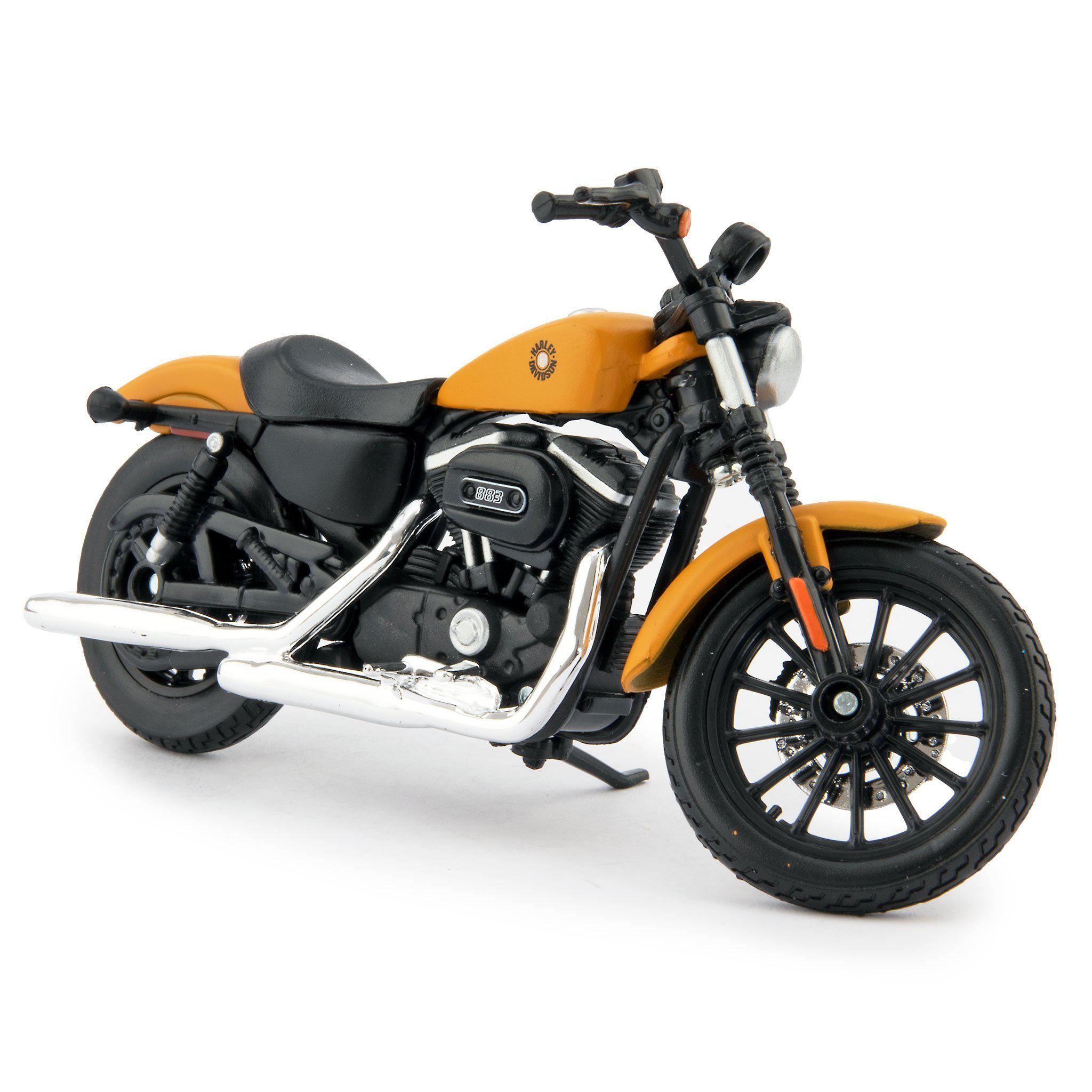 Harley-Davidson Sportster Iron 883 Diecast Model Motorcycle 2014 yellow- 1:18 scale-Maisto-Diecast Model Centre