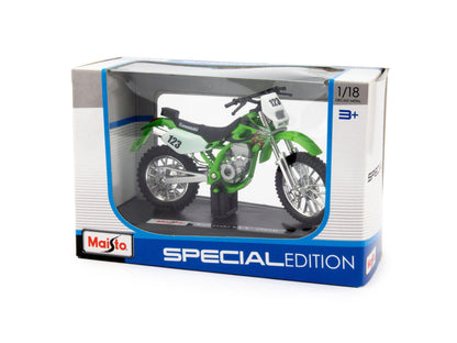 Kawasaki KLX250SR Diecast Model Motorcycle green - 1:18 scale-Maisto-Diecast Model Centre