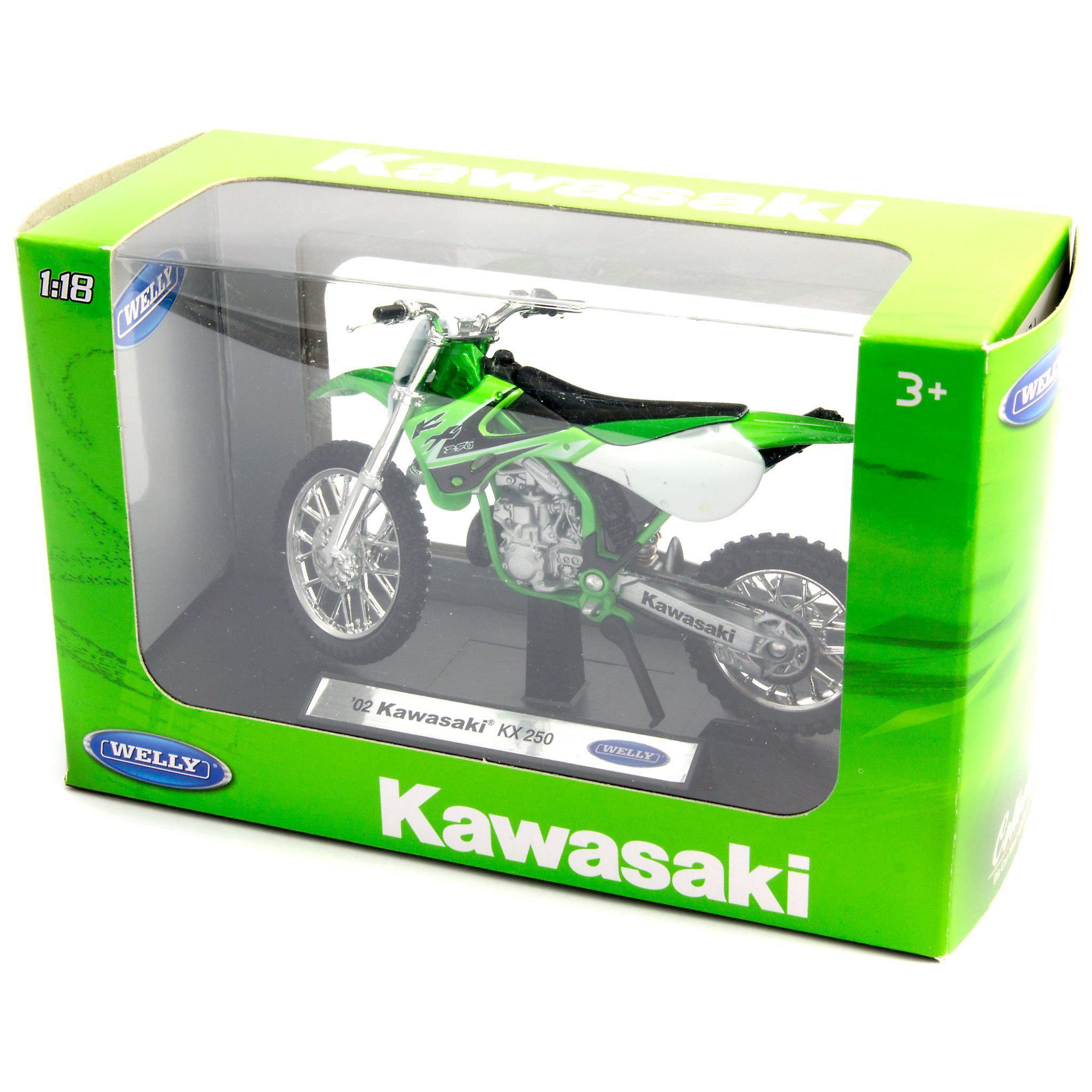 Kawasaki KX250 Diecast Model Motorcycle 2002 - 1:18 Scale-Welly-Diecast Model Centre