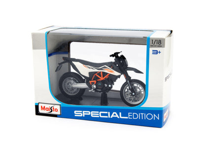 KTM 690 SMC R Diecast Model Motorcycle white - 1:18 scale-Maisto-Diecast Model Centre