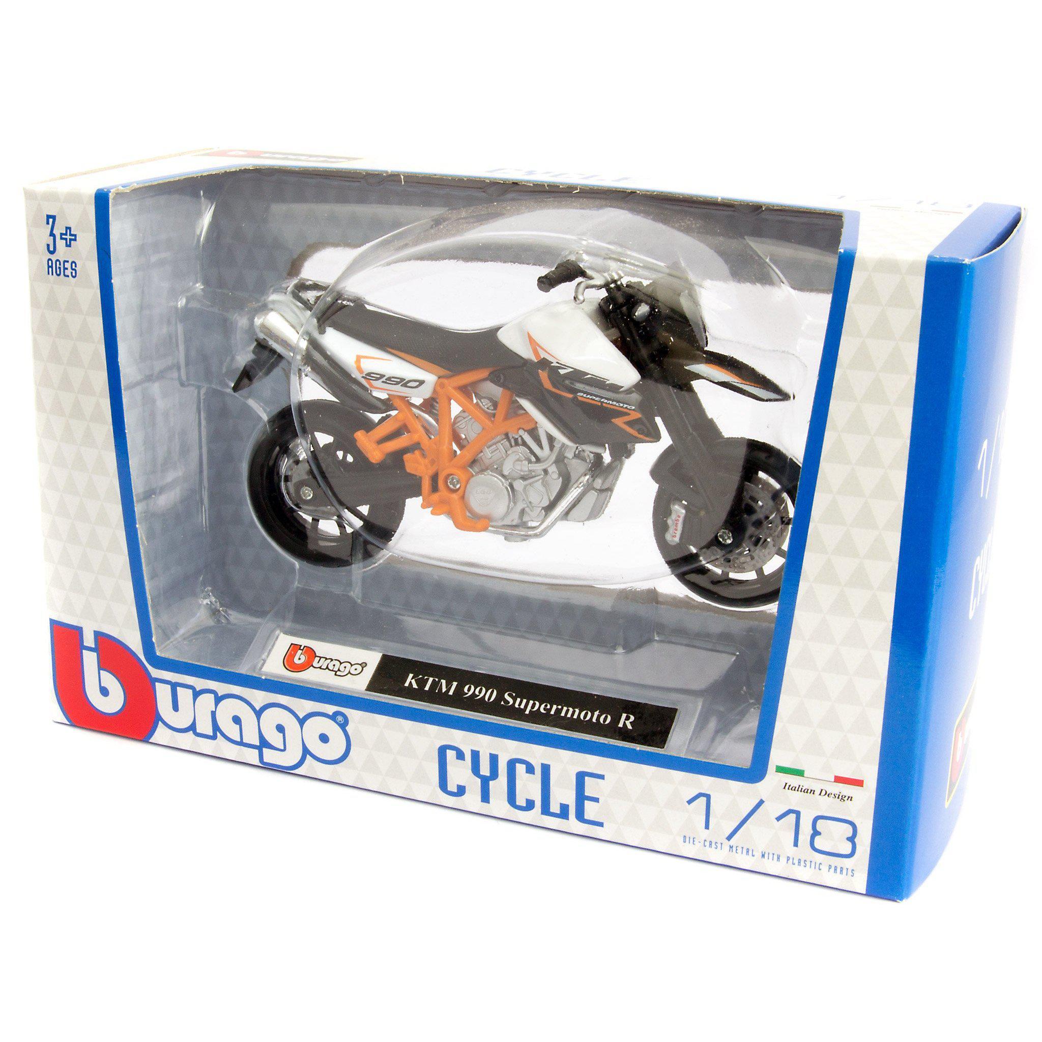 KTM 990 Supermoto R Diecast Model Motorcycle - 1:18 Scale-Bburago-Diecast Model Centre