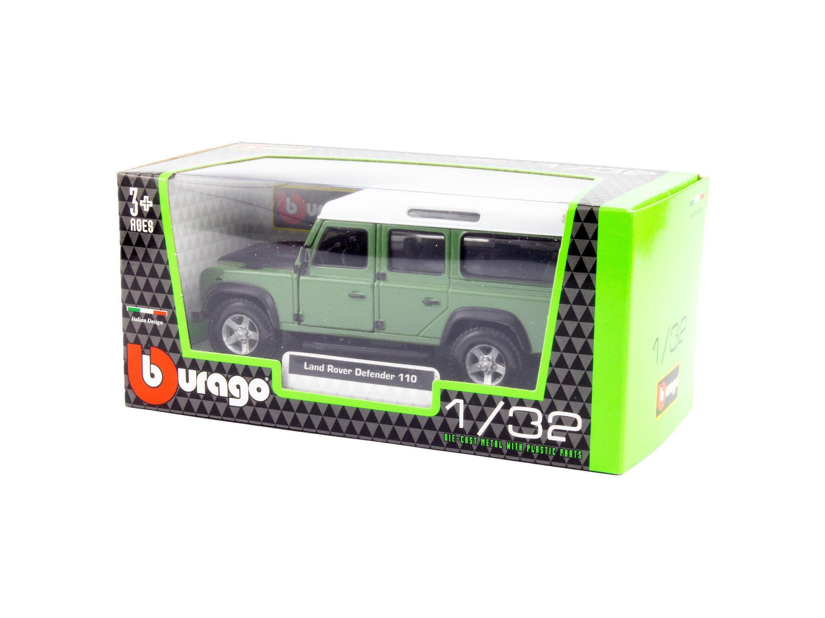 Land Rover Defender 110 Diecast Model Car green 1 32 Scale