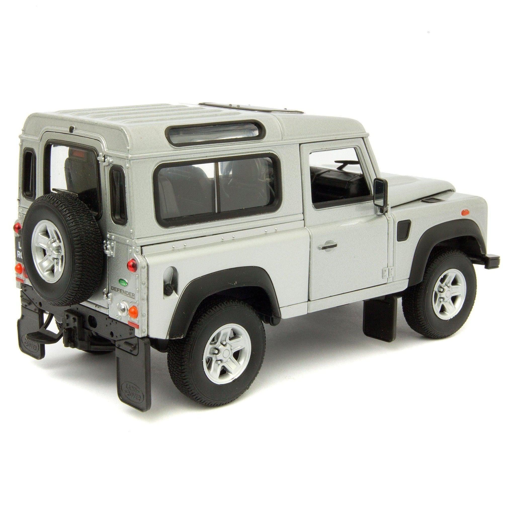 Land Rover Defender 90 Diecast Model Car silver - 1:24 Scale-Welly-Diecast Model Centre
