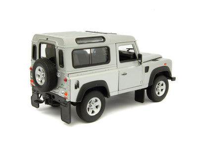 Land Rover Defender 90 Diecast Model Car silver - 1:24 Scale-Welly-Diecast Model Centre