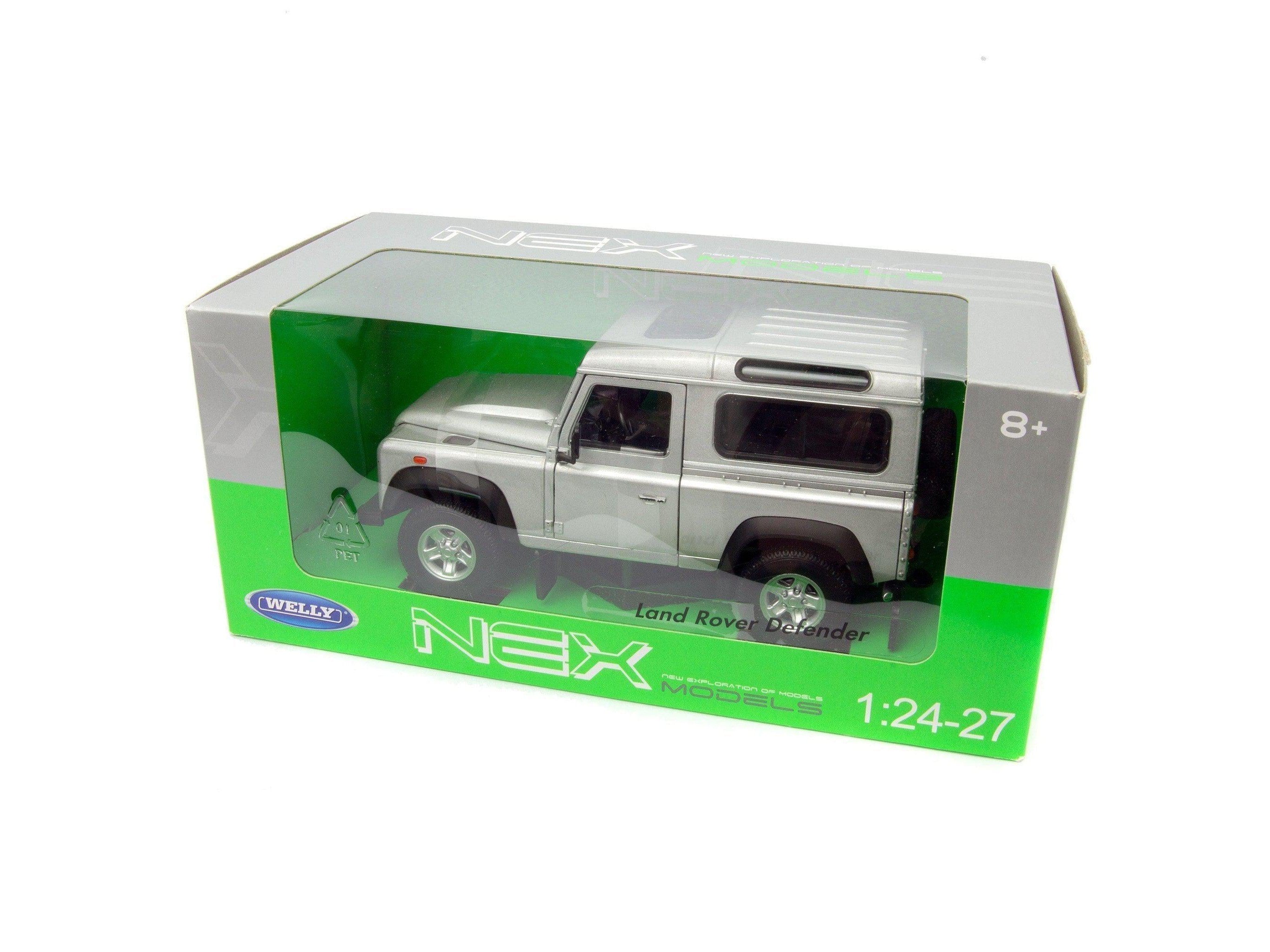 Land Rover Defender 90 Diecast Model Car silver - 1:24 Scale-Welly-Diecast Model Centre