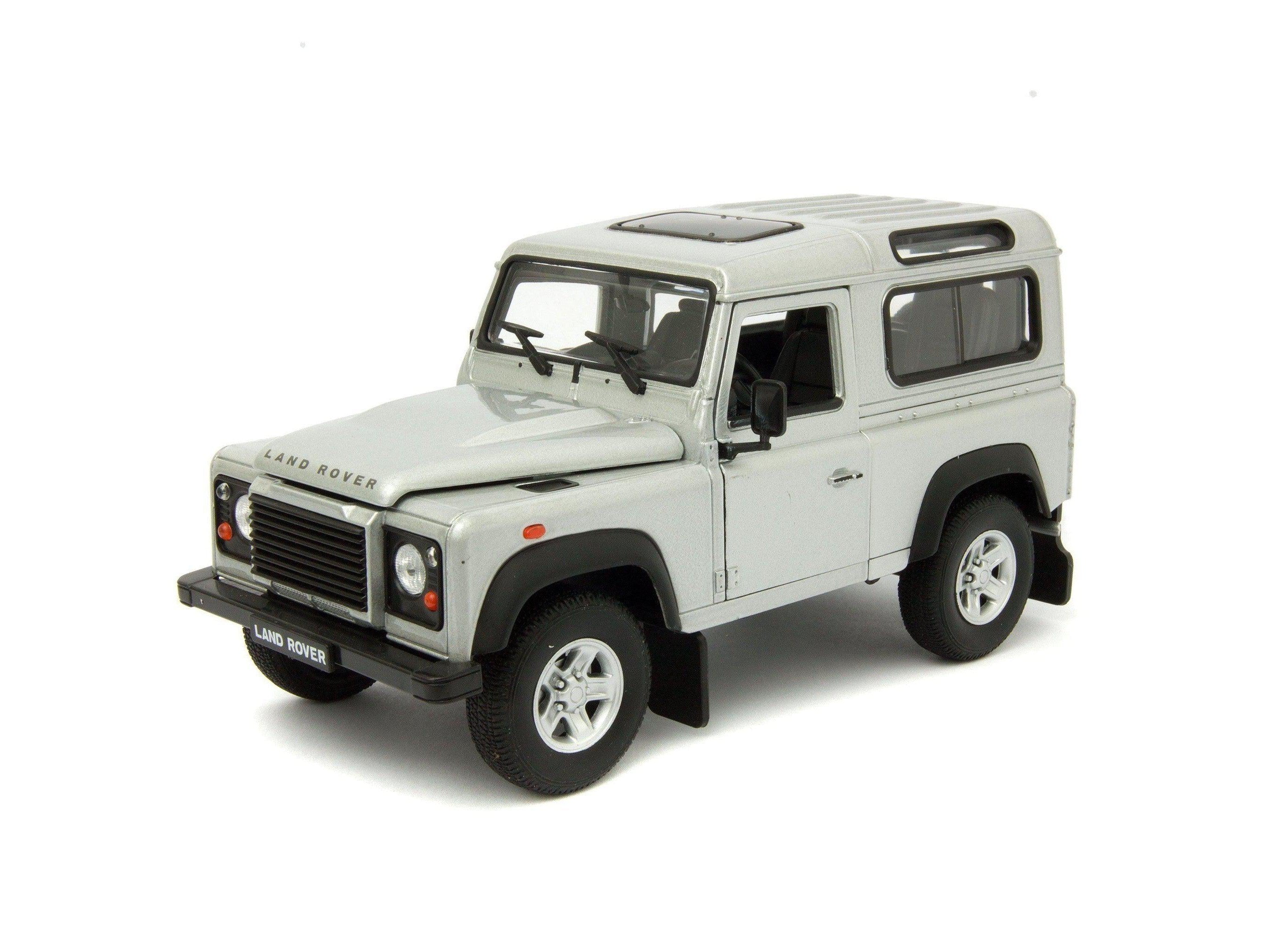 Land Rover Defender 90 Diecast Model Car silver - 1:24 Scale-Welly-Diecast Model Centre