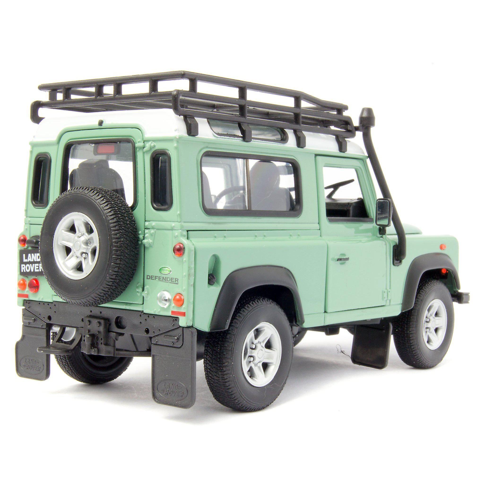 Land Rover Defender 90 Diecast Model Car with snorkel green - 1:24 Scale-Welly-Diecast Model Centre