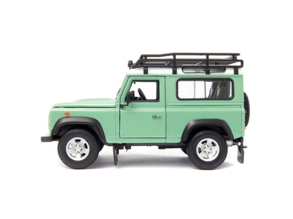 Land Rover Defender 90 Diecast Model Car with snorkel green - 1:24 Scale-Welly-Diecast Model Centre