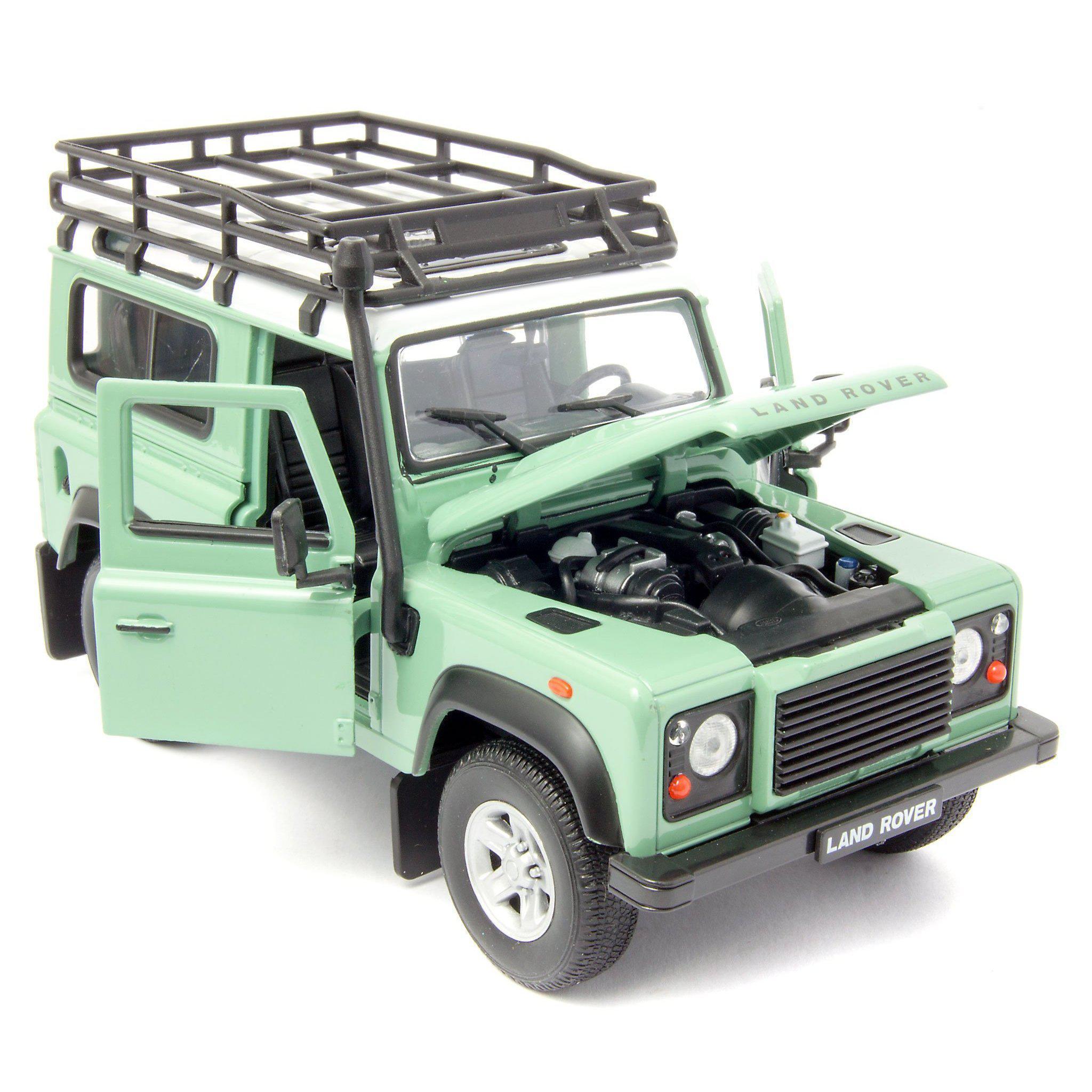 Land Rover Defender 90 Diecast Model Car with snorkel green - 1:24 Scale-Welly-Diecast Model Centre