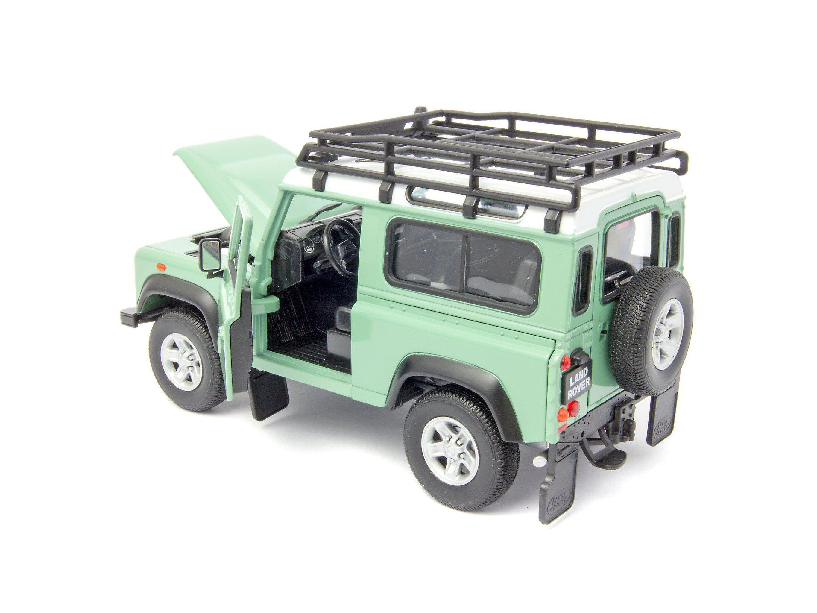 Land Rover Defender 90 Diecast Model Car with snorkel green - 1:24 Scale-Welly-Diecast Model Centre