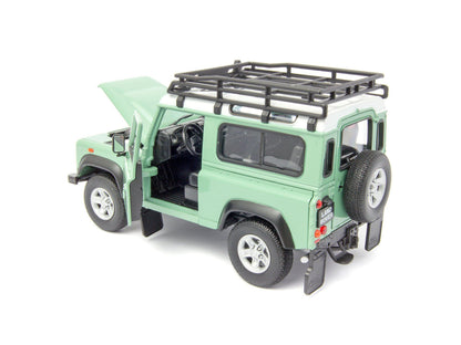 Land Rover Defender 90 Diecast Model Car with snorkel green - 1:24 Scale-Welly-Diecast Model Centre