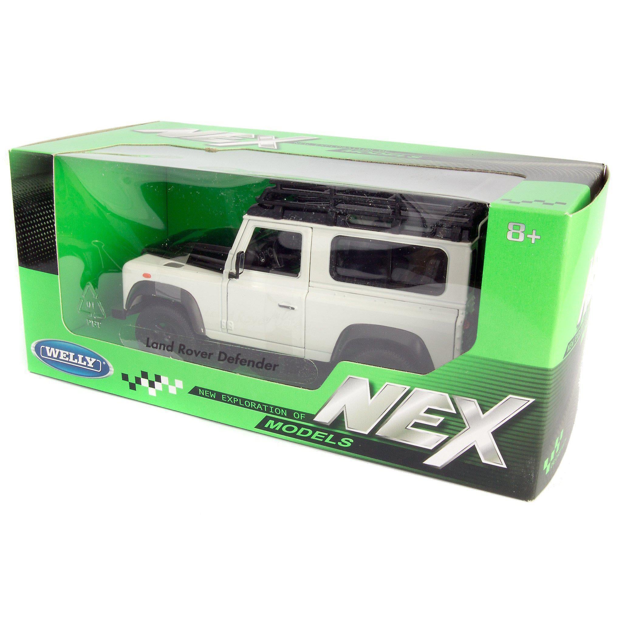 Land Rover Defender 90 Diecast Model Car with snorkel white - 1:24 Scale-Welly-Diecast Model Centre