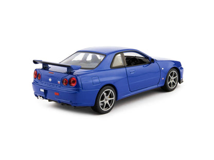 Nissan Skyline GT-R (R34) Diecast Model Car blue - 1:24 Scale-Welly-Diecast Model Centre