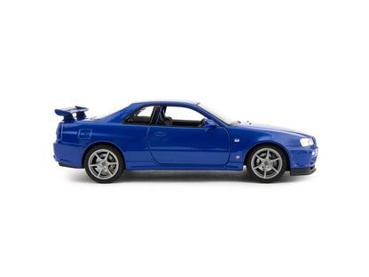 Nissan Skyline GT-R (R34) Diecast Model Car blue - 1:24 Scale-Welly-Diecast Model Centre