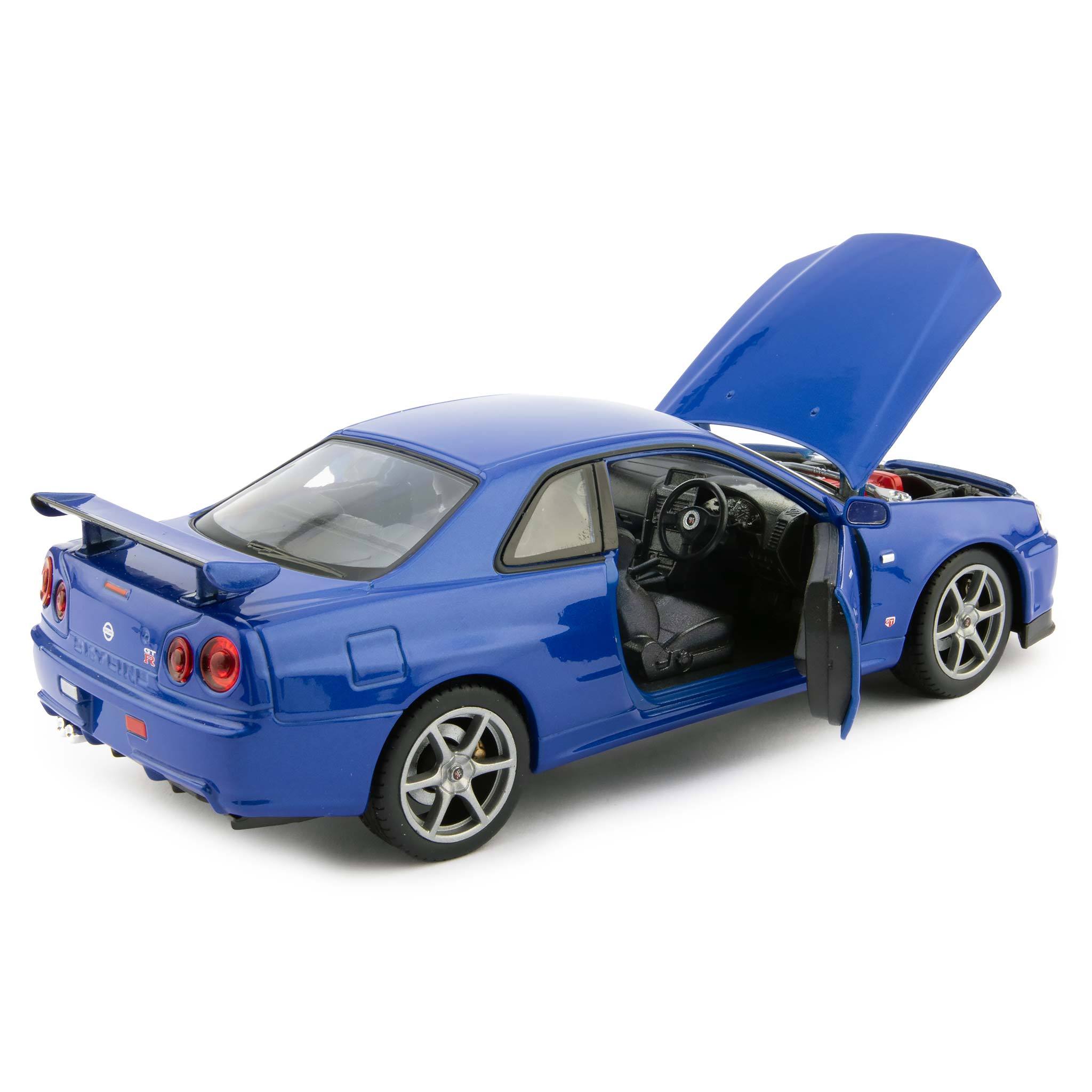 Nissan Skyline GT-R (R34) Diecast Model Car blue - 1:24 Scale-Welly-Diecast Model Centre