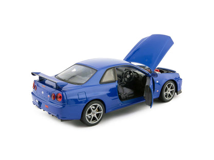 Nissan Skyline GT-R (R34) Diecast Model Car blue - 1:24 Scale-Welly-Diecast Model Centre