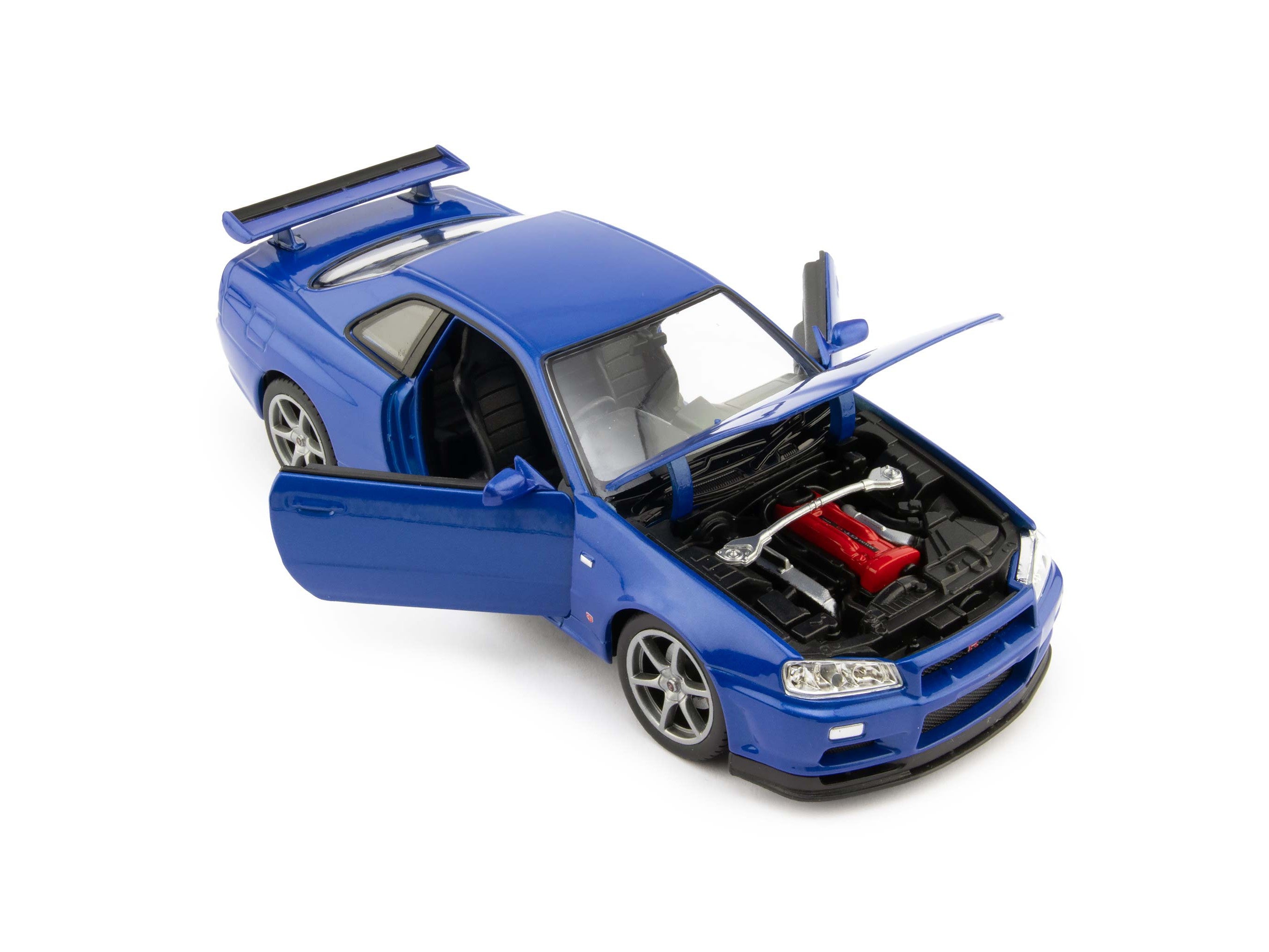 Nissan Skyline GT-R (R34) Diecast Model Car blue - 1:24 Scale