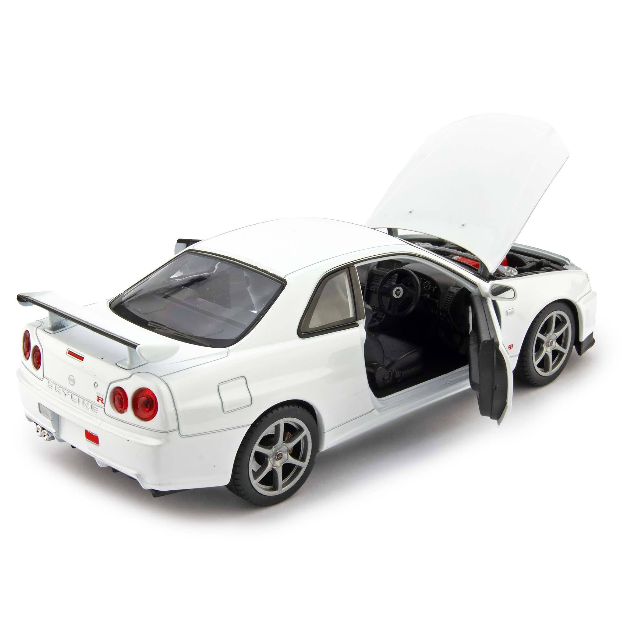 Nissan Skyline GT-R (R34) Diecast Model Car white - 1:24 Scale-Welly-Diecast Model Centre