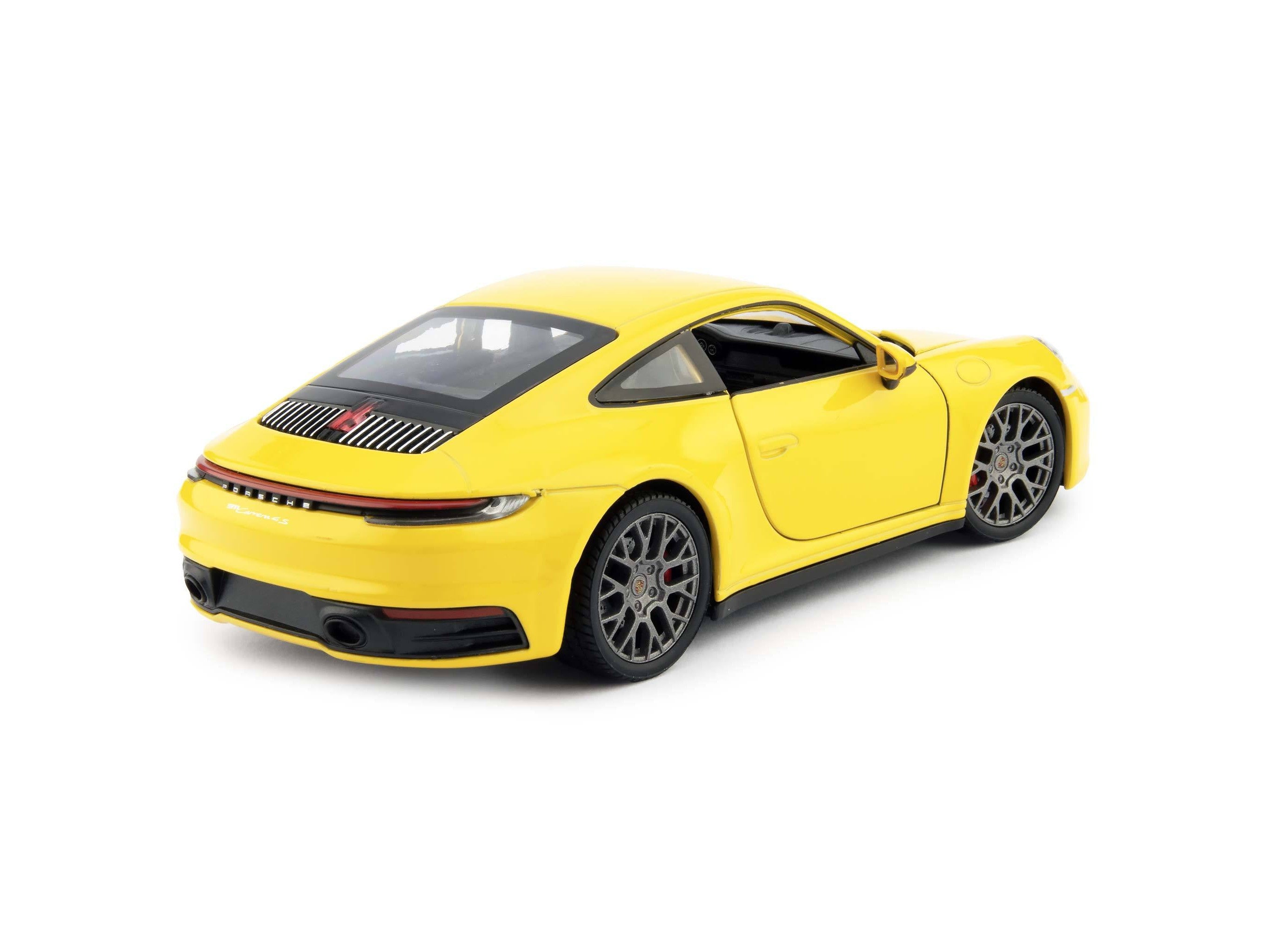 Porsche 911 Carrera 4S Diecast Model Car yellow - 1:24 Scale-Welly-Diecast Model Centre