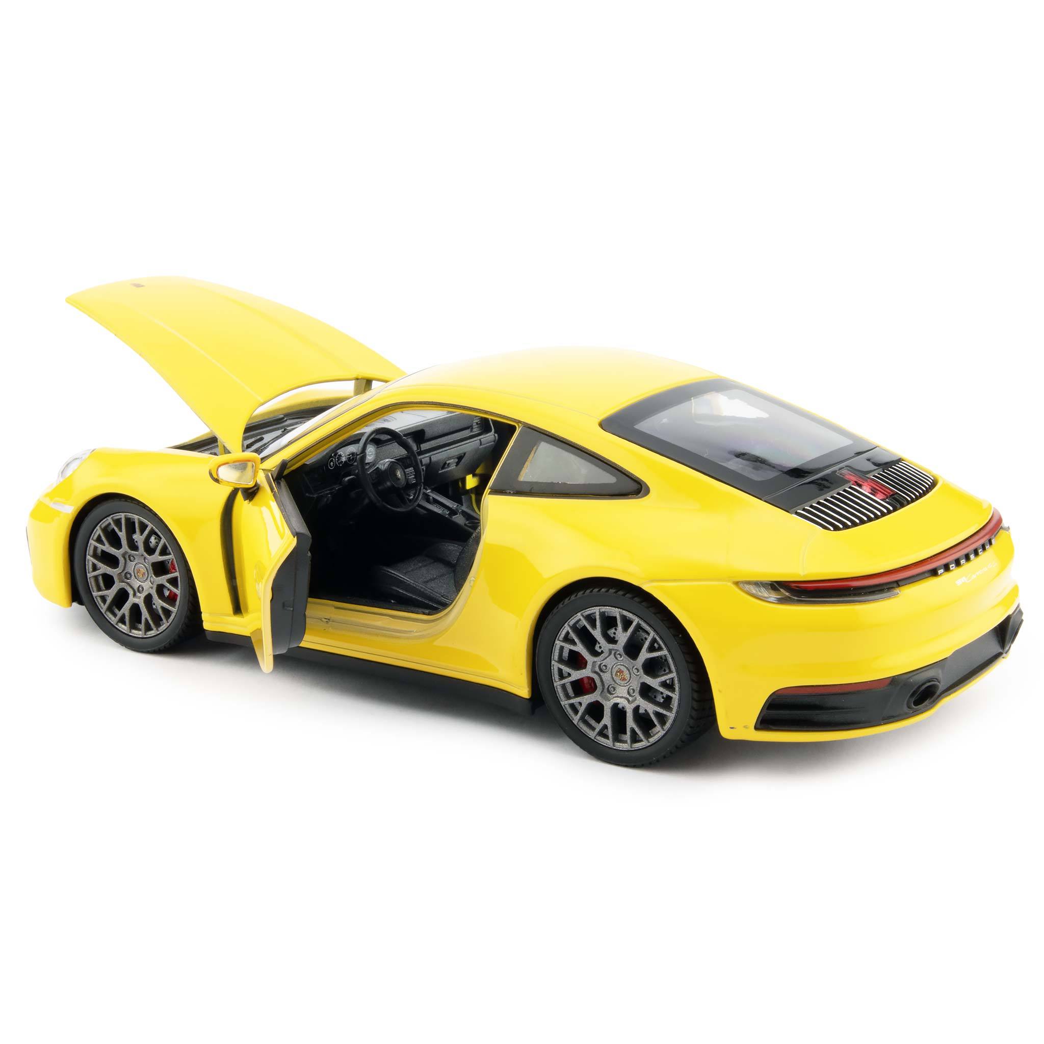 Porsche 911 Carrera 4S Diecast Model Car yellow - 1:24 Scale-Welly-Diecast Model Centre