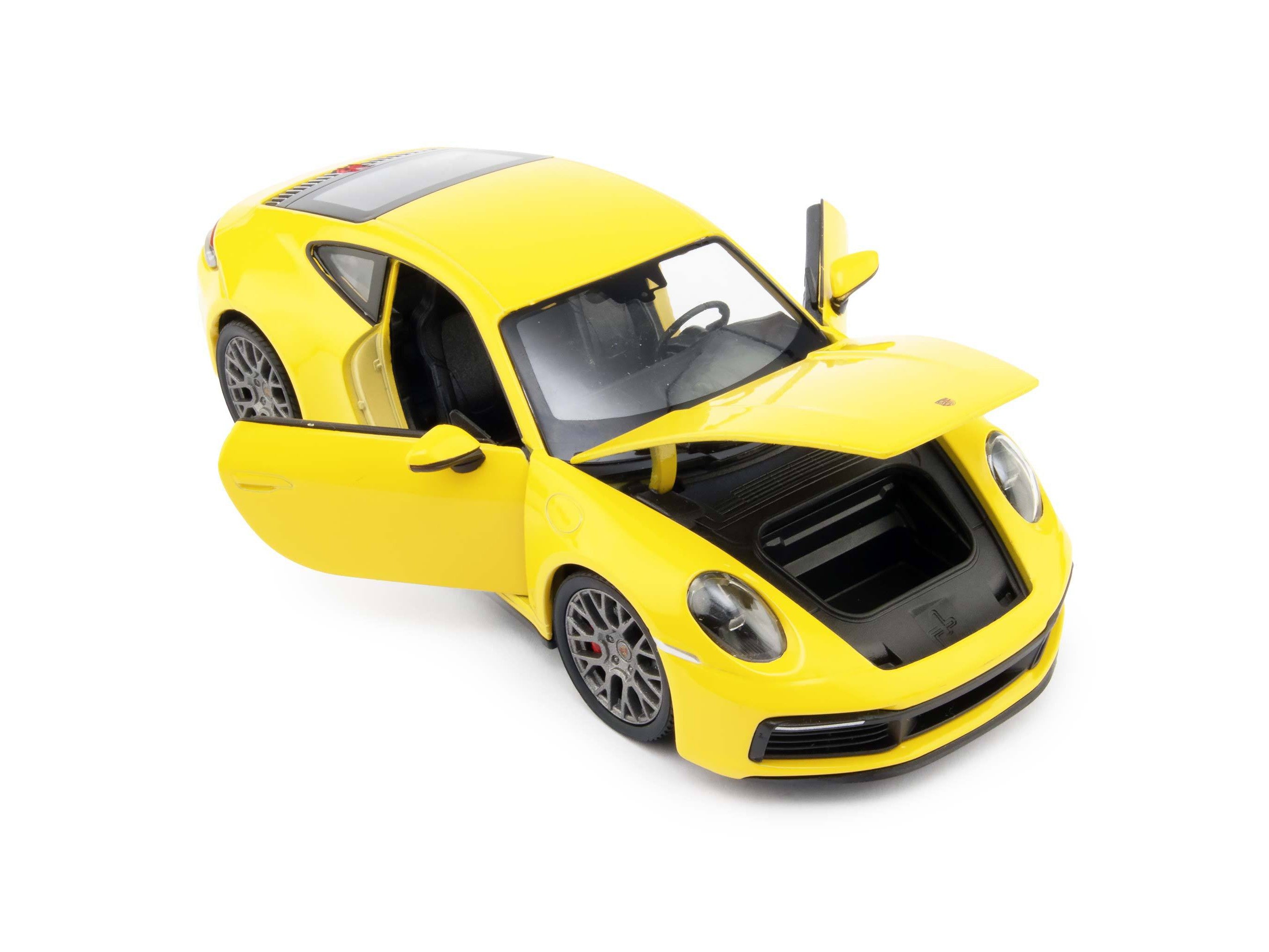 Porsche 911 Carrera 4S Diecast Model Car yellow - 1:24 Scale-Welly-Diecast Model Centre