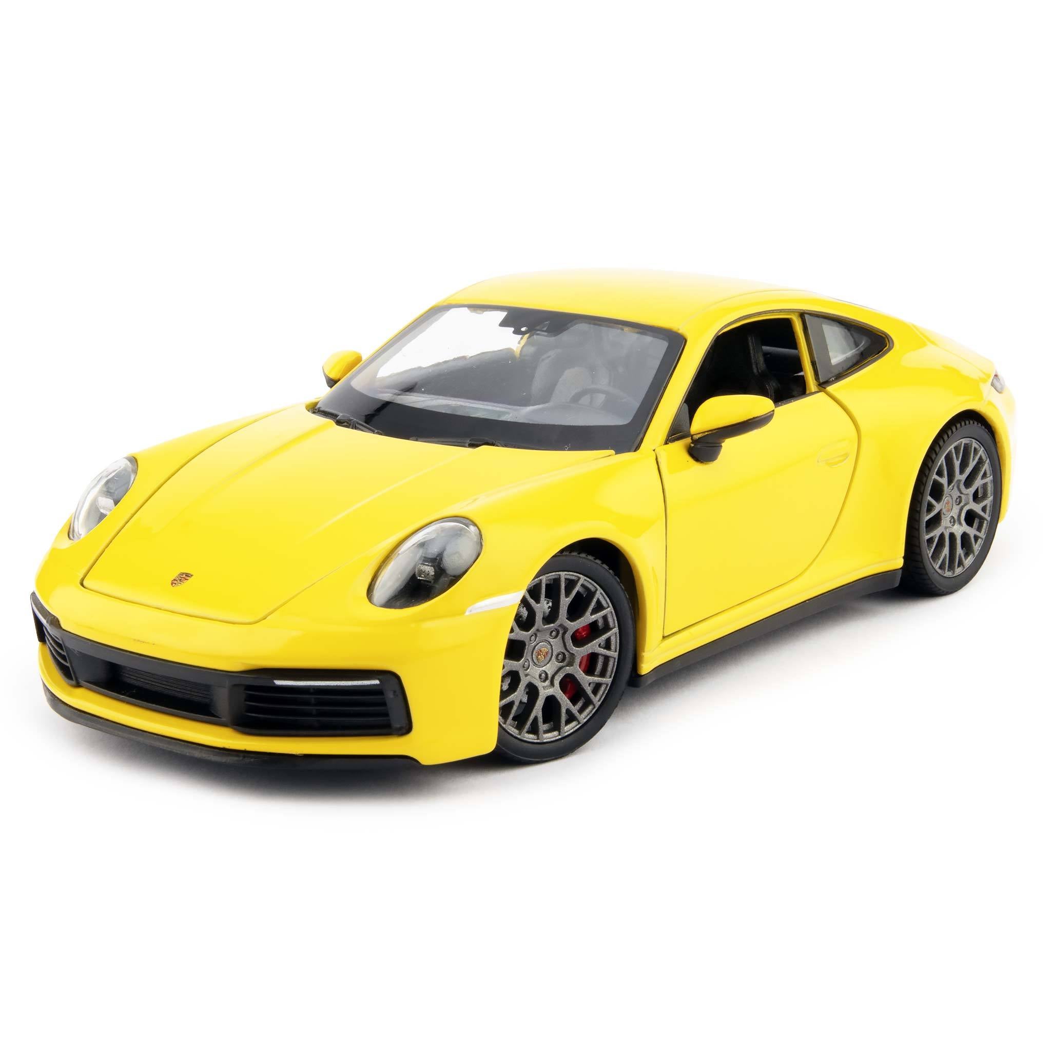 Porsche 911 Carrera 4S Diecast Model Car yellow - 1:24 Scale-Welly-Diecast Model Centre