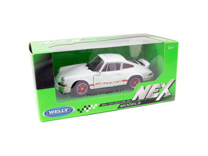 Porsche 911 Carrera RS 2.7 Diecast Model Car 1973 white - 1:24 Scale-Welly-Diecast Model Centre