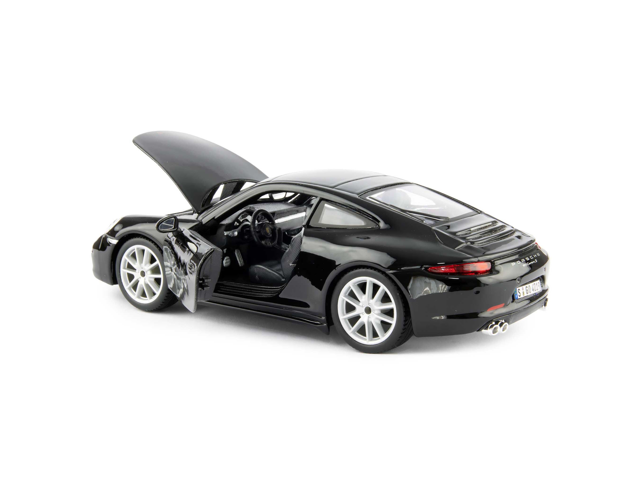 Porsche 911 Carrera S Diecast Model Car 2011 black - 1:24 Scale-Bburago-Diecast Model Centre