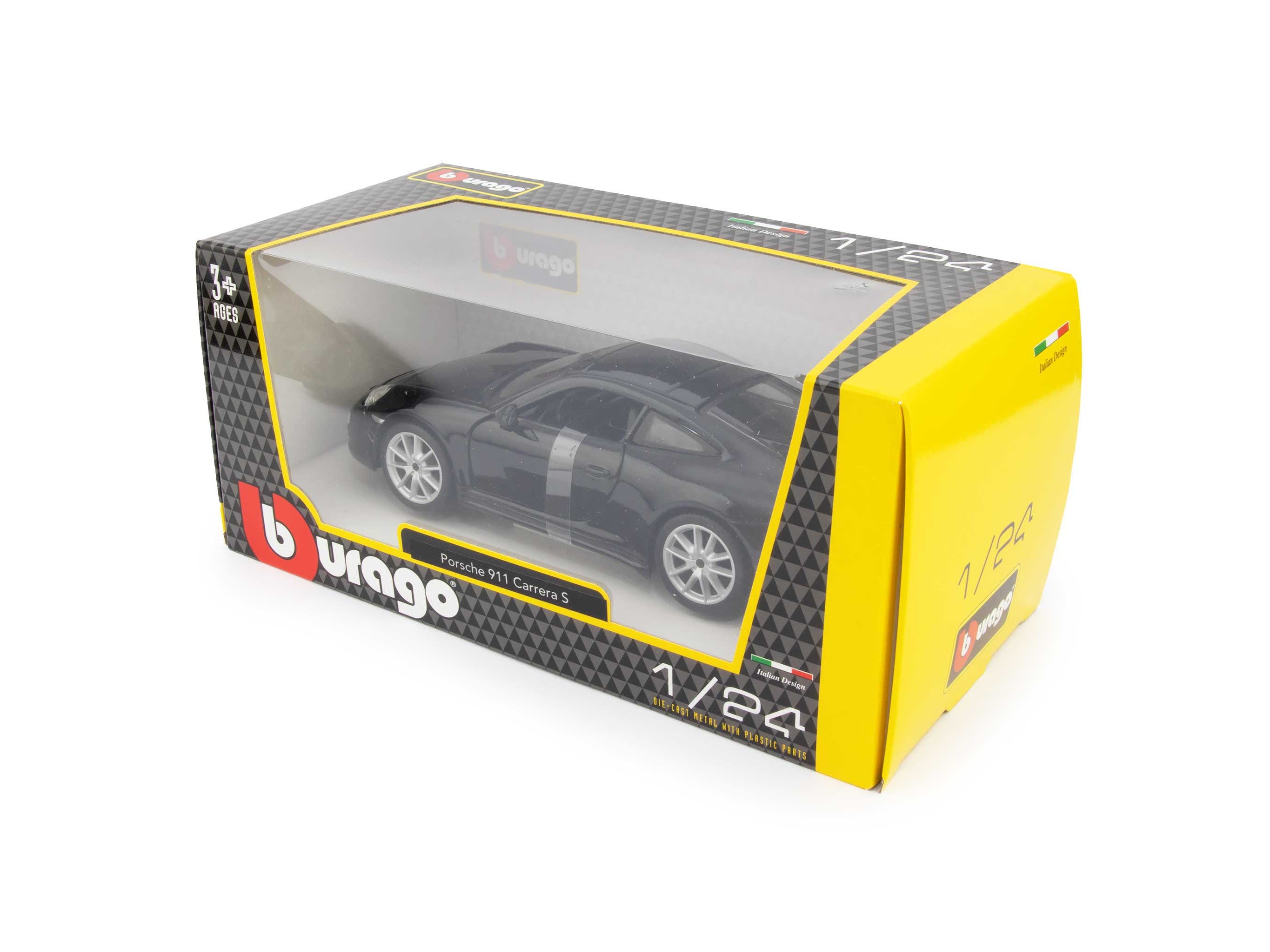 Porsche 911 Carrera S Diecast Model Car 2011 black - 1:24 Scale-Bburago-Diecast Model Centre