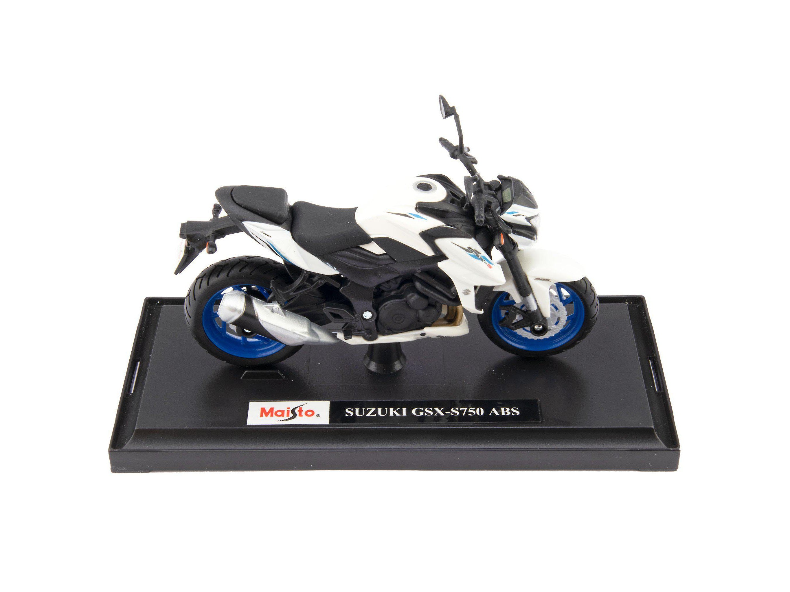 Suzuki GSX-S750 ABS Diecast Model Motorcycle white - 1:18 scale-Maisto-Diecast Model Centre